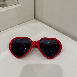 Red heart shaped sunglasses